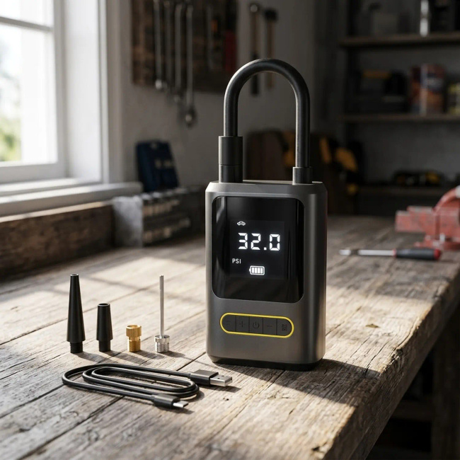 Extralink Kompresor Samochodowy 4000mAh 150PSI 80W Powerbank Latarka Opony