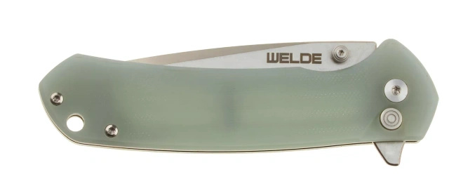 Nóż składany Welde D2F64 Tanto, stal D2, rękojeść G10 w kolorze jadeitowym