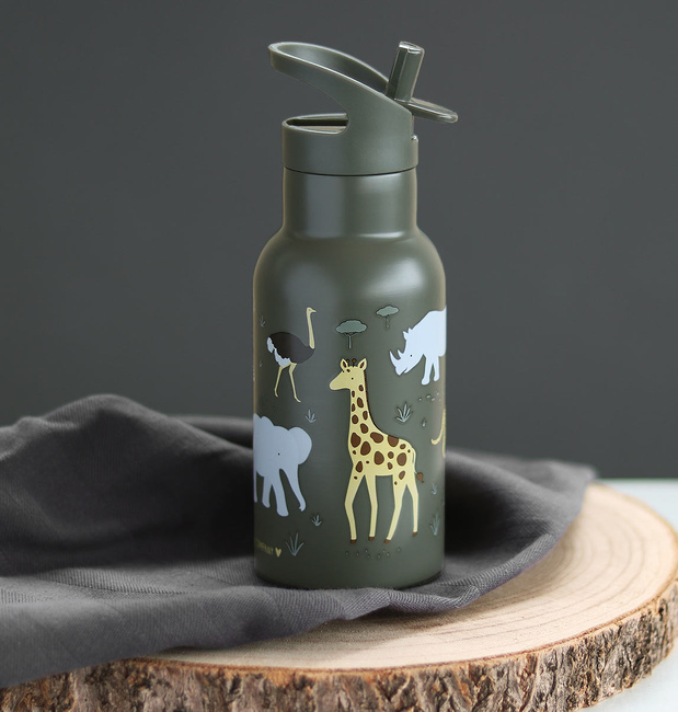 Butelka termiczna dla dzieci A Little Lovely Company Savanna 350 ml ze słomką