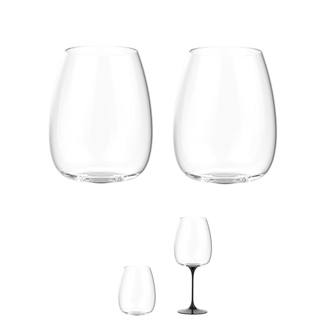 Kieliszki do wina Trebonn SplitGlass Origini Bolgheri, czarne, 650 ml, 2 szt., bez nóżki
