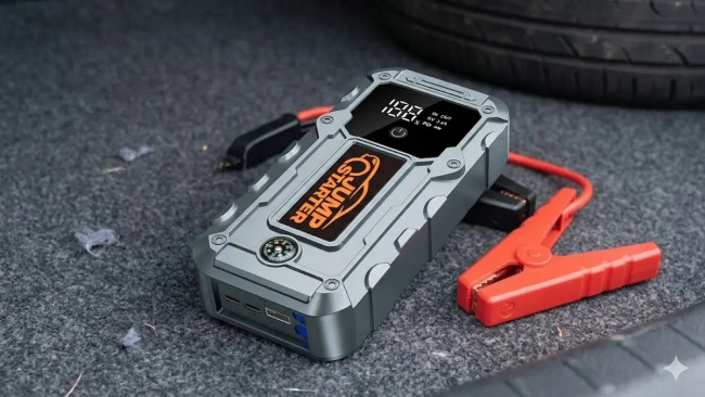 Extralink Jump 34 Jump Starter | Powerbank rozruchowy do odpalania samochodu | 3x LED, latarka, wyświetlacz LCD
