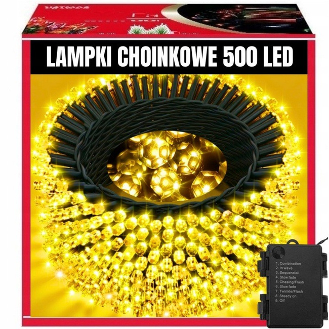 EXTRALINK Lampki choinkowe 35m 500 LED ciepłe białe świąteczne do wnętrz i na zewnątrz