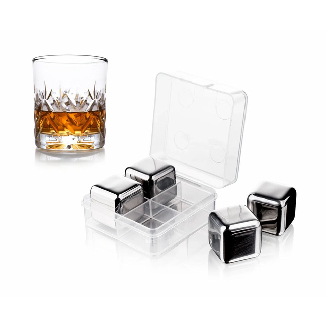 Kamienie do whisky Vacu Vin ze stali nierdzewnej, 4 sztuki