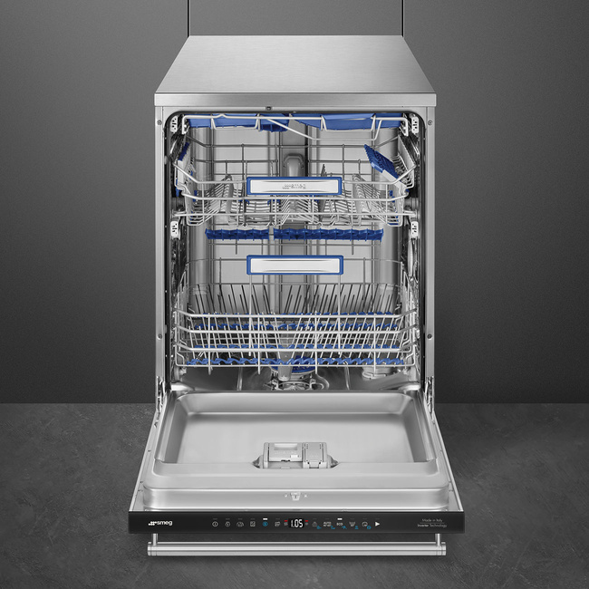 Smeg - Zmywarka wolnostojąca z panelem odkrytym CLASSICA LVS345BQSTX Stal nierdzewna