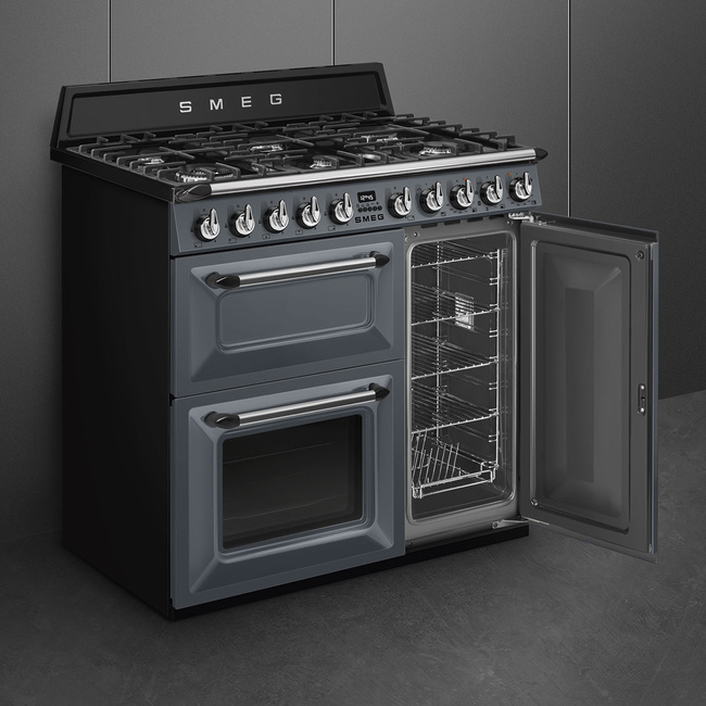Smeg - Kuchnia wolnost., 90cm, Victoria, nieb. Victoria TR93GR Niebieskoszary.
