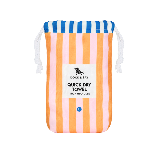 Ręcznik plażowy Dock & Bay Mellow Yellow L 160 x 90 cm, szybkoschnący