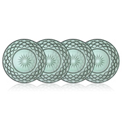 Talerze Sorrento 21 cm 4 sztuki zielone 32010 szklane Lyngby Glas
