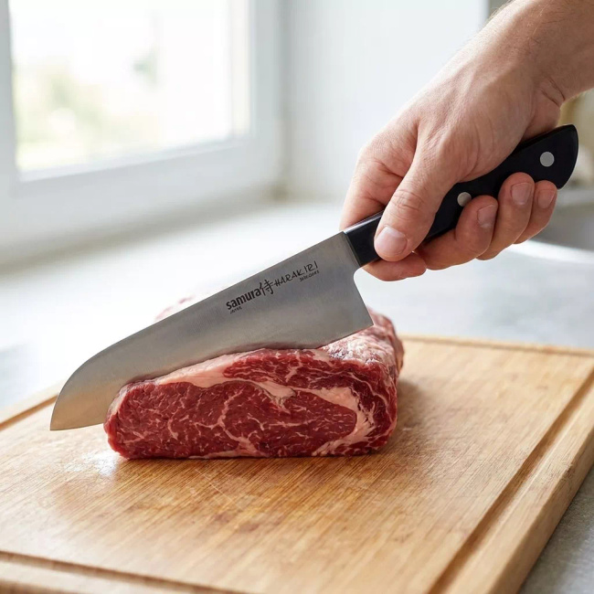 Samura Harakiri Nóż Santoku 17.5 cm AUS-8 58HRC