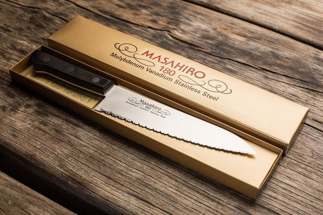 Nóż szefa kuchni Masahiro BWH Chef Wave Edge 18 cm, ostrze ząbkowane