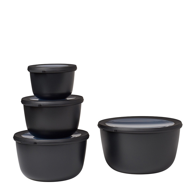 Zestaw 4 Misek Cirqula Okrągła 500 1000 2000 3000 Black 106233041100