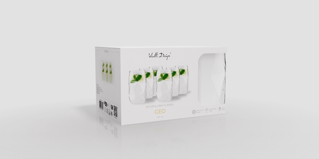 Szklanki wysokie 400 ml Geo - Vialli Design