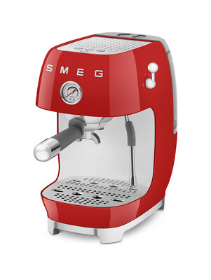 Smeg - Ekspres do kawy, kolbowy ECF03 50's Style - czerwony
