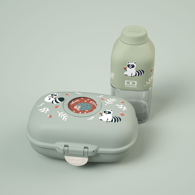 Monbento Lunchbox i Butelka dla Dzieci Gram Green Raccoon