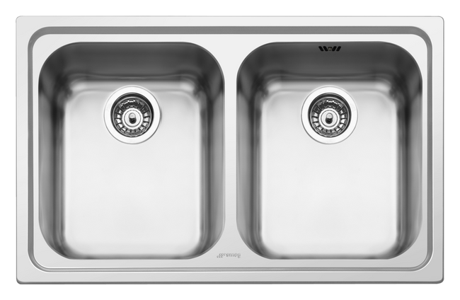 Smeg - Zlewozmywak ze stali nierdzewnej Omni Sp792-2 Stal Nierdzewna