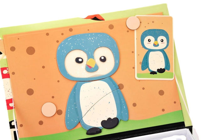 Extralink Kids | Układanka magnetyczna dla dzieci | Książka, Puzzle, 68 el. Zwierzątka