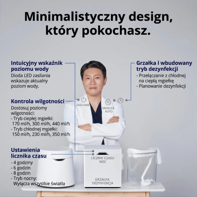 Carepod Cube Plus X50V nawilżacz ze sterylizacją, chłodna i ciepła mgiełka, do 65 m²