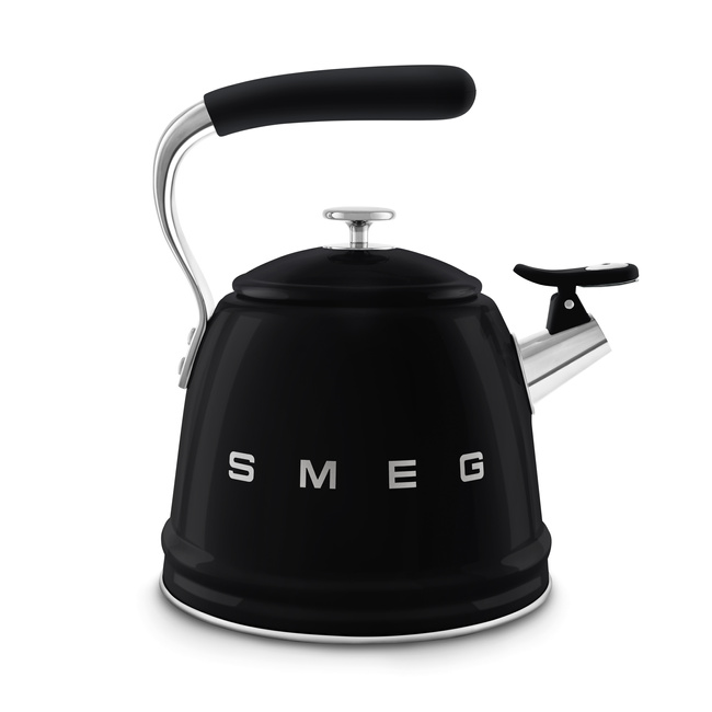 Smeg - Czajnik z gwizdkiem, Czarny SDA 50's Style WKF01BL.