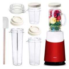 Blender personalny II Mason Jar Ready Red (zestaw 12 elementów) - Tribest