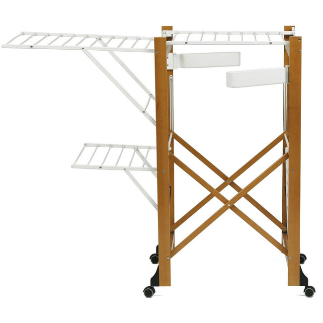 Arredamenti Gabbiano Suszarka na pranie na kółkach - 175 x 67 cm, Brązowy