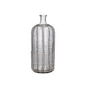 Wazon szklany z metalowym oplotem Rituali Domestici Sgabbiami M, 13 x 32 cm
