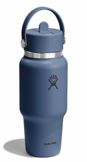 Butelka termiczna Hydro Flask 24 oz Wide Mouth Travel ze słomką Flex Straw, Harbor Blue