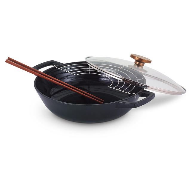 Wok żeliwny z pokrywką 30cm Nori - Beka