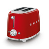Smeg - Toster, Dwie Kromki, Czerwony 50's Style TsF01Rdeu Czerwony.