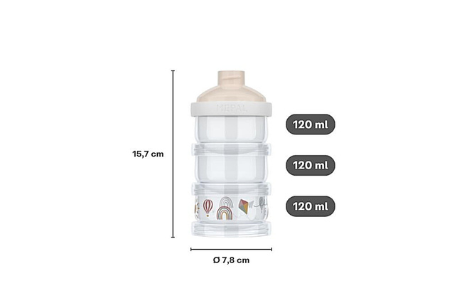 Pojemnik na mleko w proszku Mepal Mio Fairy Garden, 3 x 120 ml