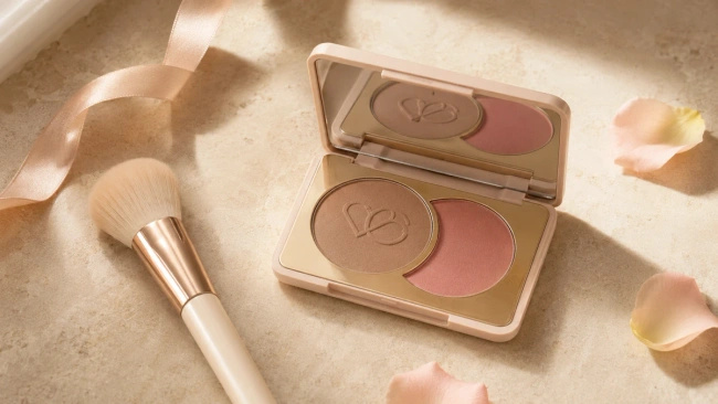 Bronzer i róż Lovro Bronze & Blush Set, prasowany duet do modelowania twarzy
