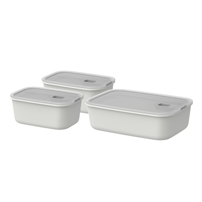 Zestaw pojemników Mepal EasyClip 2.0 White, 2 × 700 ml i 1500 ml, z zaworem pary
