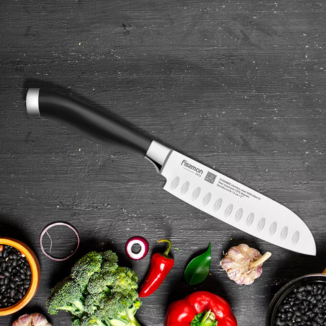 Nóż Santoku Fissman Elegance 13 cm, stal X50CrMoV15, rękojeść ABS