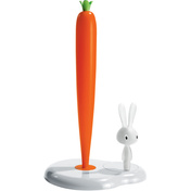 Stojak na ręczniki papierowe Alessi Bunny & Carrot ASG42 W, biały, 29,4 cm