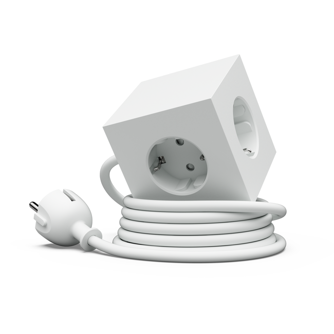 Listwa zasilająca Square 1 z podwójnym Usb-c 30 w i podstawą magnetyczną 3 m - opalizująca biel Avolt x Martinelli luce limitowana edycja - Avolt