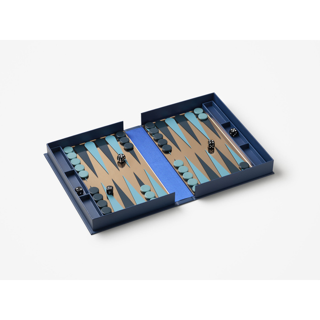 Backgammon Printworks Art of Backgammon Mirror, granatowo-miedziany
