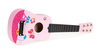 Gitara dla dzieci drewniana metalowe struny kostka- Różowa