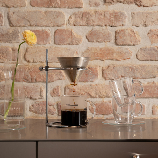 Bodum zaparzacz przelewowy do kawy z filtrem stałym Pour Over 500 ml Chrome