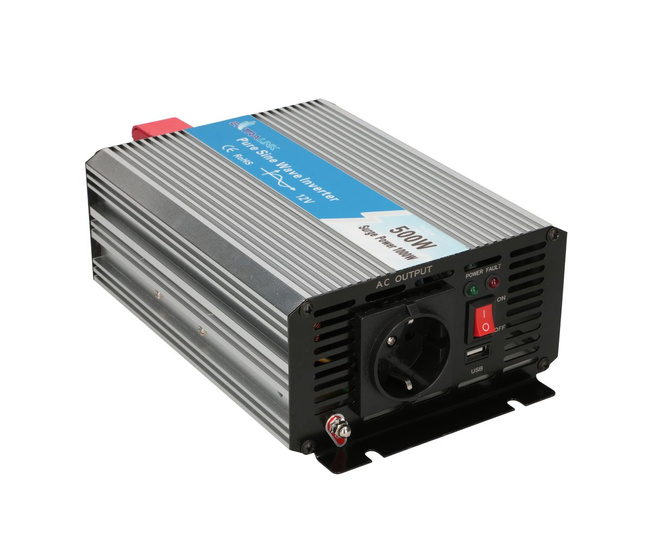 Przetwornica samochodowa Extralink OPIP-500W, czysty sinus, 12 V na 230 V, 500 W