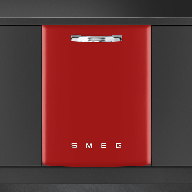 Smeg - Zmywarka do naczyń, 60 cm, 50s, STFABRD3 50'S STYLE - czerwony