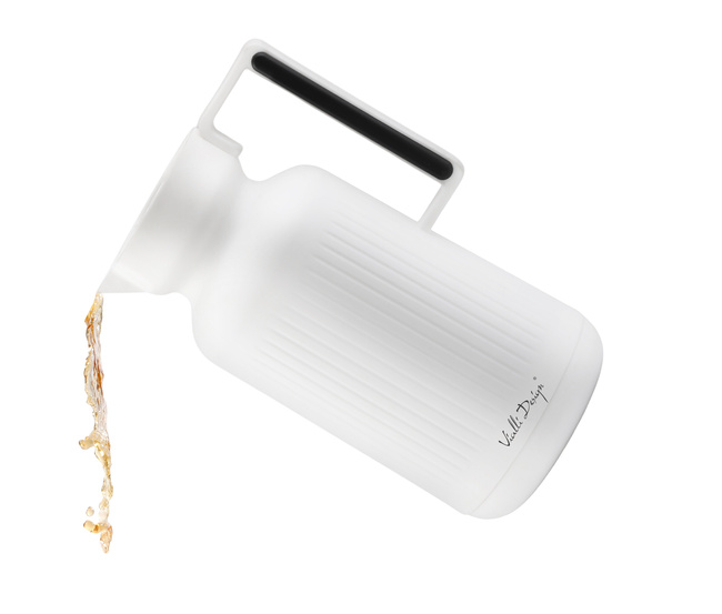 Termos z wkładem szklanym Lungo 1l Biały 9255 - Vialli Design