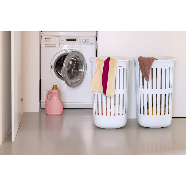 Kosz na pranie Brabantia Collect-It 55 l, biały, z pokrywą Quick-Drop
