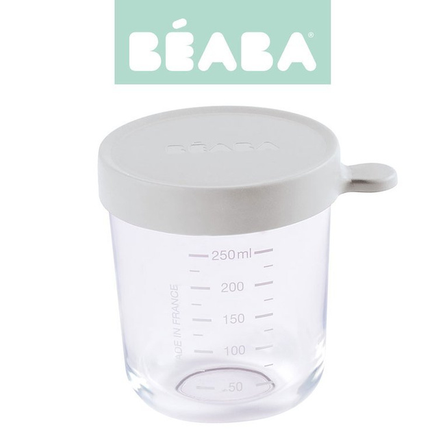 Beaba Pojemnik słoiczek szklany z hermetycznym zamknięciem 250 ml Light Mist