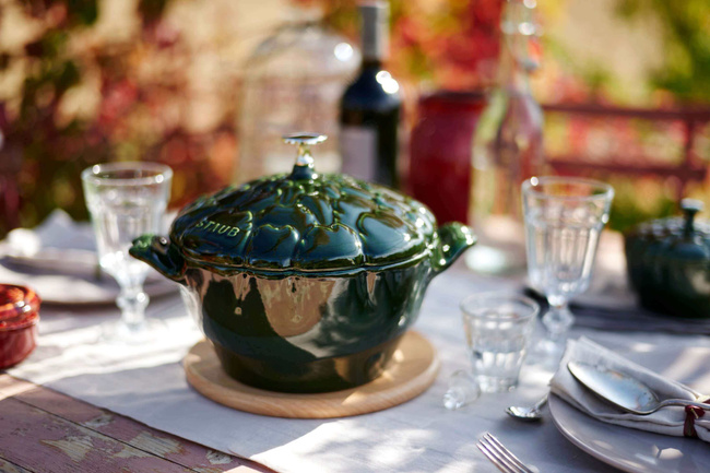 Staub Special Cocotte Garnek żeliwny okrągły karczoch 3 ltr, zielony