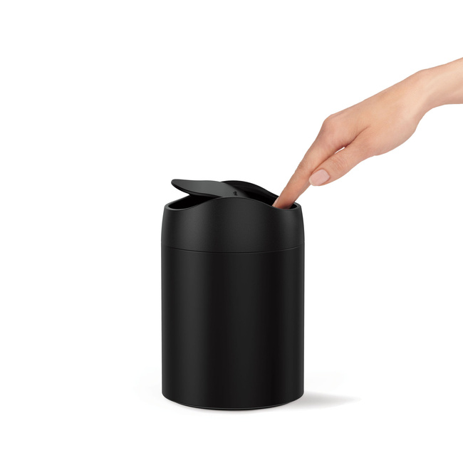 Kosz na śmieci łazienkowy, 1,5 l, czarny mat - Simplehuman