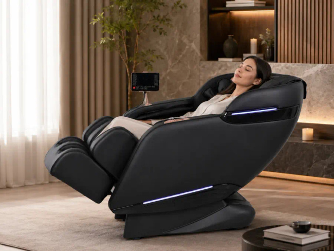 Extralink fotel masujący 3D zero gravity czarno-srebrny