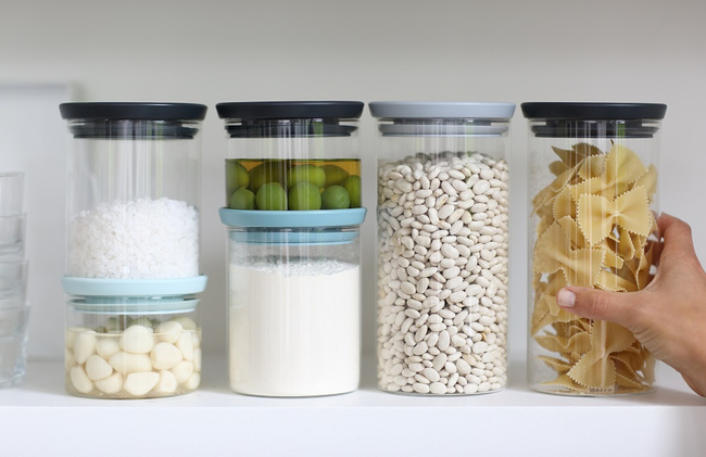 Brabantia szklany pojemnik kuchenny 0,6l szary borokrzemowe szkło hermetyczny