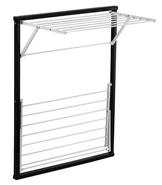 Arredamenti Klaus Suszarka na pranie na kaloryfer - 89 x 68 cm, Czarny