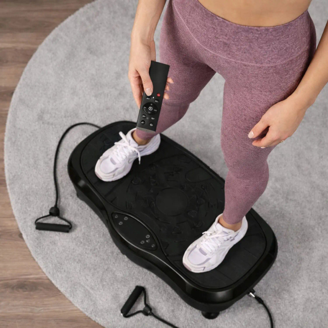 EXTRALINK Moonwalk Spinmove Platforma Wibracyjna Fitness 200W Bluetooth Gumami Oporowymi Czarna
