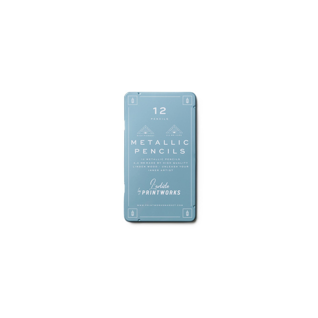 12 kolorowych kredek - Metallic - Printworks