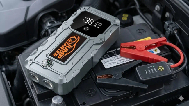 Extralink Jump 34 Jump Starter | Powerbank rozruchowy do odpalania samochodu | 3x LED, latarka, wyświetlacz LCD