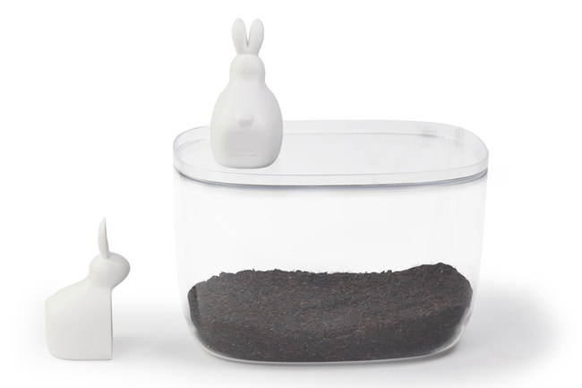 Pojemnik na ryż Qualy Bella Bunny 7 l z miarką, biały królik